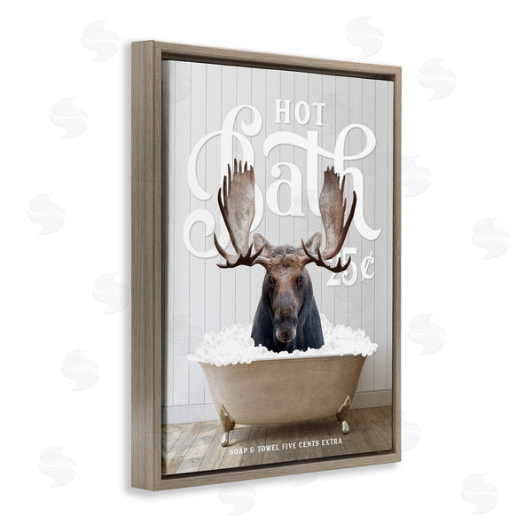 Stupell Industries Lettered And Lined | Vintage Bathroom Moose Ad