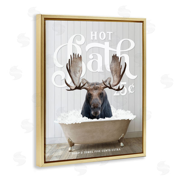 Stupell Industries Lettered And Lined | Vintage Bathroom Moose Ad