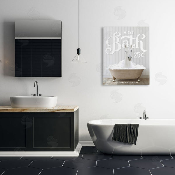 Stupell Industries Lettered And Lined | Vintage Bathroom Unicorn Wall Art