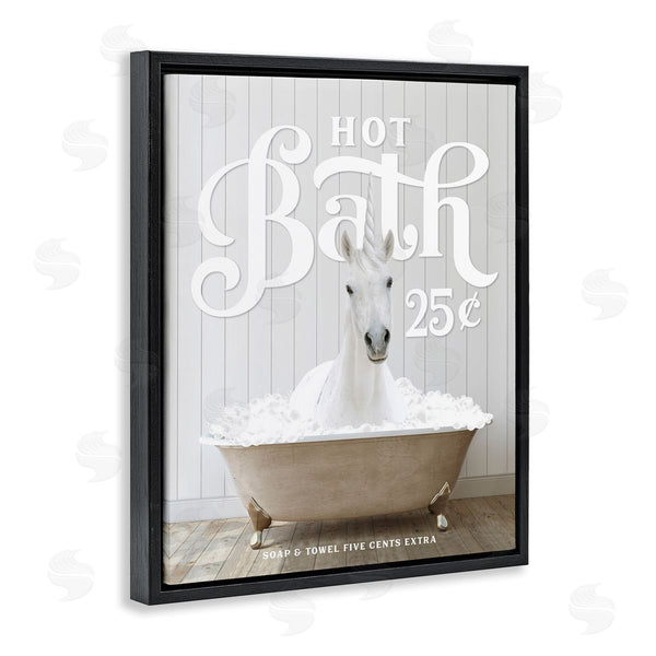 Stupell Industries Lettered And Lined | Vintage Bathroom Unicorn Wall Art