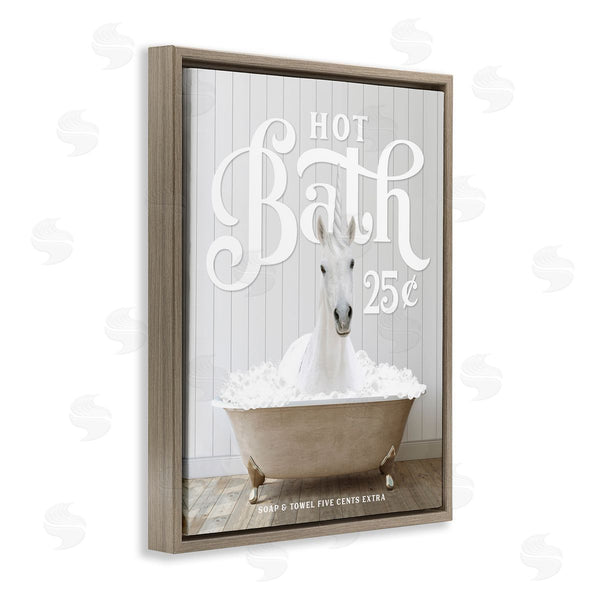 Stupell Industries Lettered And Lined | Vintage Bathroom Unicorn Wall Art