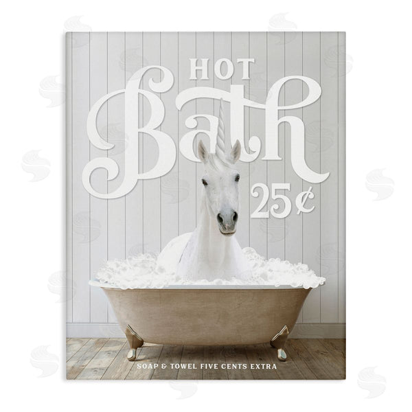 stupell industries Lettered and Lined | Vintage Bathroom Unicorn Wall Art