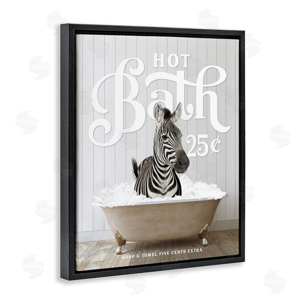 Stupell Industries Lettered And Lined | Vintage Bathroom Zebra Wall Art
