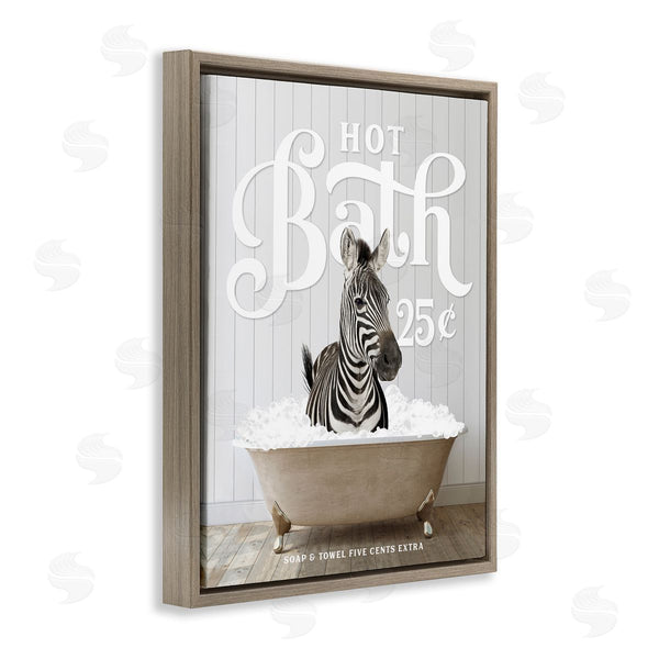 Stupell Industries Lettered And Lined | Vintage Bathroom Zebra Wall Art