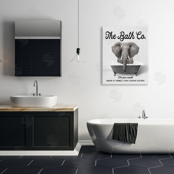 Stupell Industries Lettered And Lined | Vintage Bathtub Elephant Wall Art