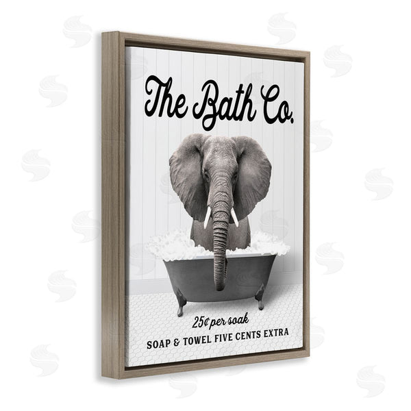 Stupell Industries Lettered And Lined | Vintage Bathtub Elephant Wall Art