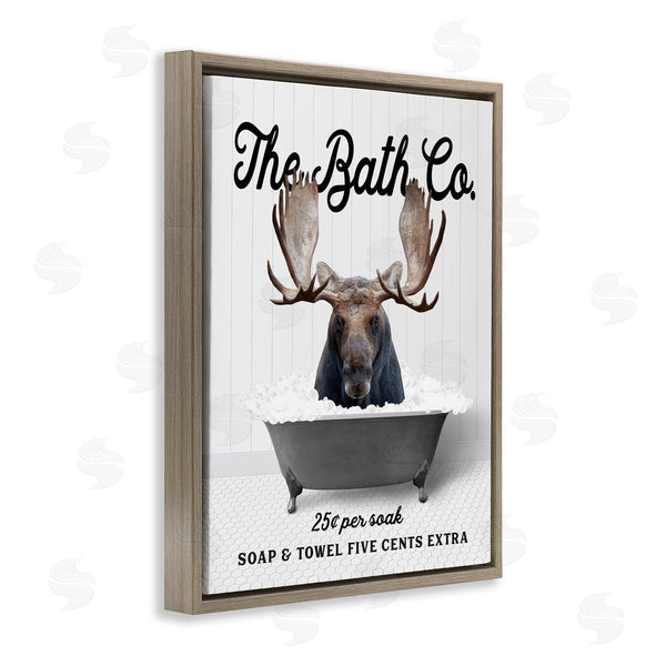 Stupell Industries Lettered And Lined | Vintage Bathtub Moose Wall Art