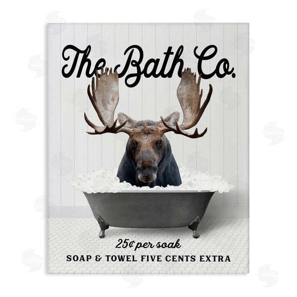 stupell industries Lettered and Lined | Vintage Bathtub Moose Wall Art