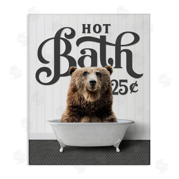 stupell industries Lettered and Lined | Vintage Bear Bathtub Wall Art
