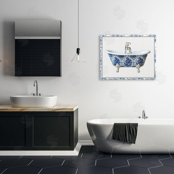 Stupell Industries Lettered And Lined | Vintage Chinoiserie Bathtub Wall Art