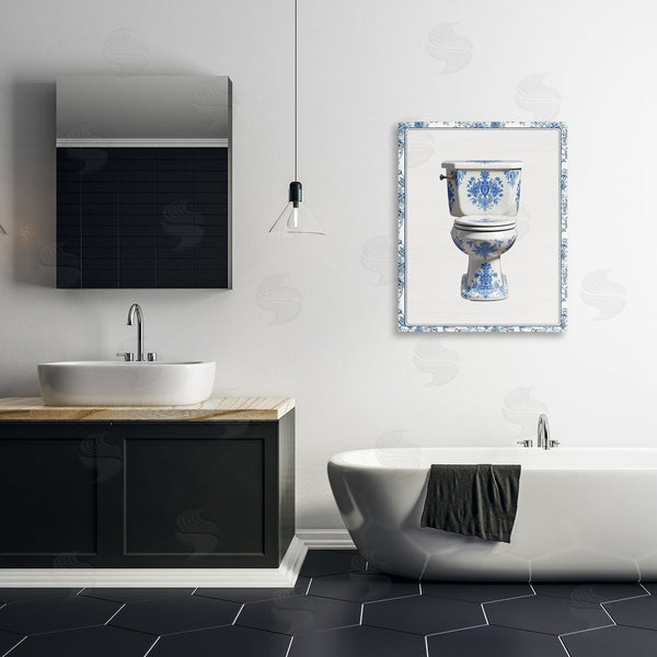 Stupell Industries Lettered And Lined | Vintage Chinoiserie Toilet Wall Art