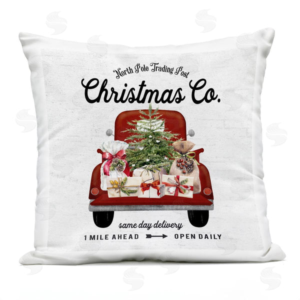Stupell Industries Lettered And Lined | Vintage Christmas Truck Sign Printed Throw Pillow