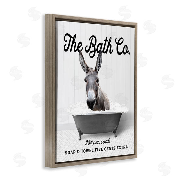 Stupell Industries Lettered And Lined | Vintage Donkey In Tub Wall Art