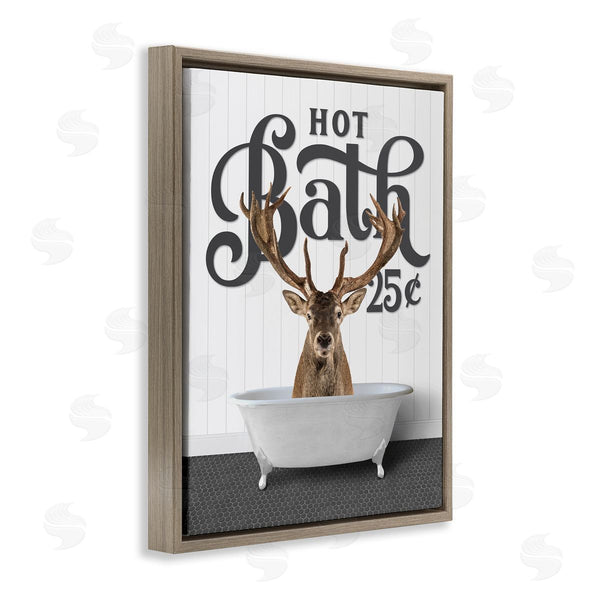 Stupell Industries Lettered And Lined | Vintage Elk Bathtub Wall Art