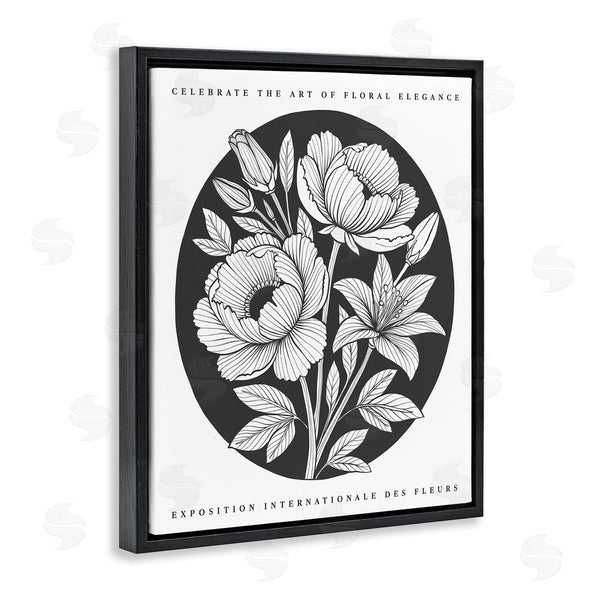 Stupell Industries Lettered And Lined | Vintage Flowers Vignette