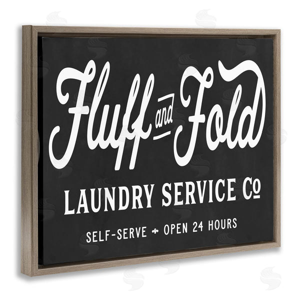 Stupell Industries Lettered And Lined | Vintage Fluff And Fold Laundry Advertisement Black White Wall Art