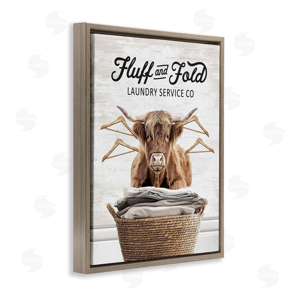 Stupell Industries Lettered And Lined | Vintage Fluff & Fold Cattle