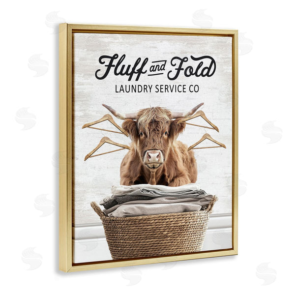 Stupell Industries Lettered And Lined | Vintage Fluff & Fold Cattle