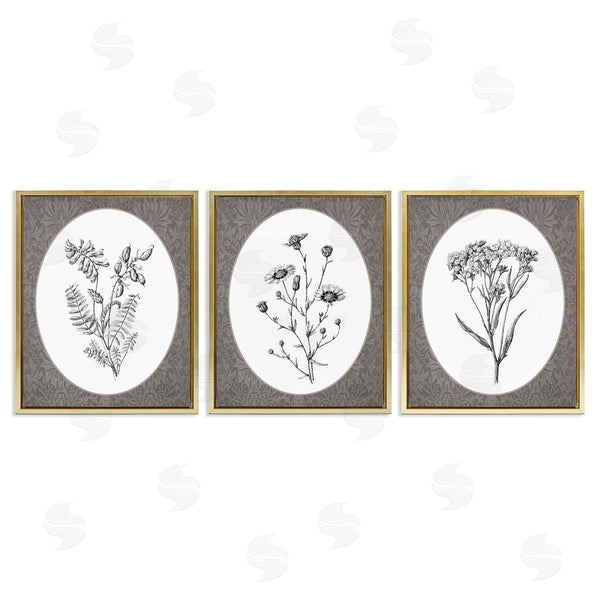 Stupell Industries Lettered And Lined | Vintage Forest Flower Bundles Wall Art