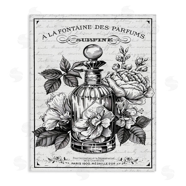 stupell industries Lettered and Lined | Vintage French Perfume & Blossoms