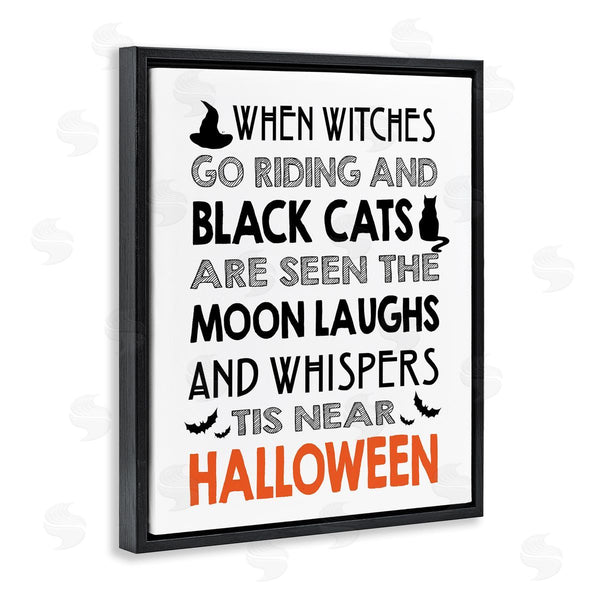 Stupell Industries Lettered And Lined | Vintage Halloween Bats & Cat Wall Art