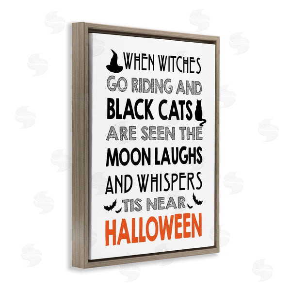 Stupell Industries Lettered And Lined | Vintage Halloween Bats & Cat Wall Art