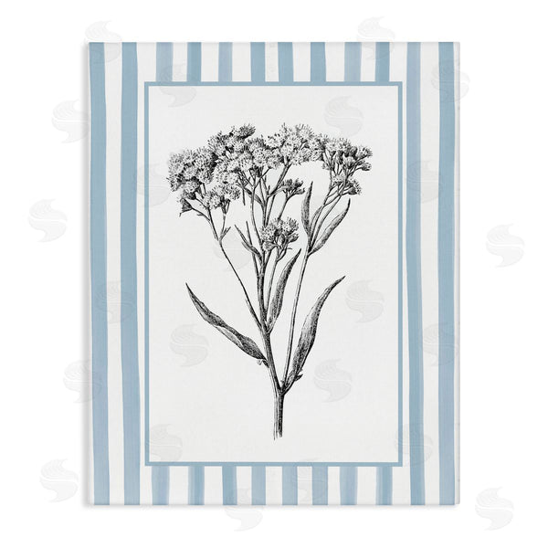 stupell industries Lettered and Lined | Vintage Herbs Blue Striped Border