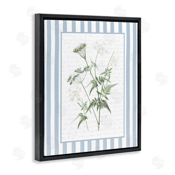 Stupell Industries Lettered And Lined | Vintage Herbs Blue Stripes