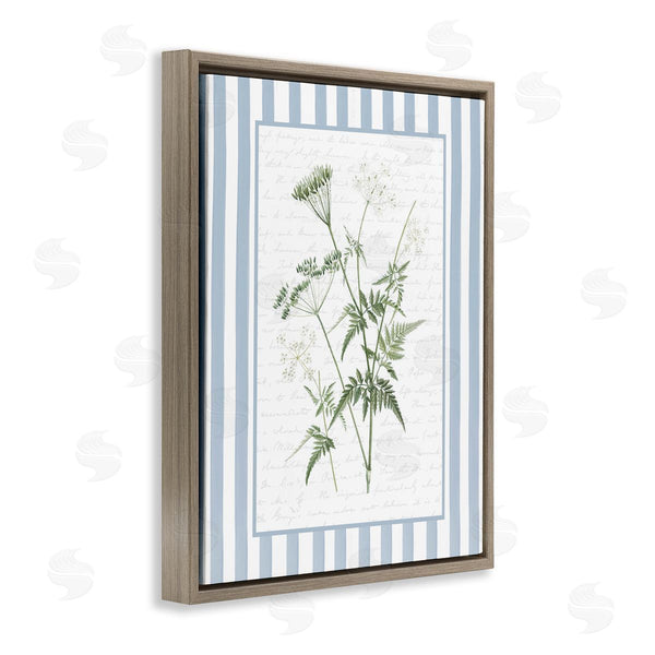Stupell Industries Lettered And Lined | Vintage Herbs Blue Stripes