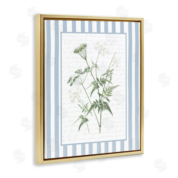 Stupell Industries Lettered And Lined | Vintage Herbs Blue Stripes
