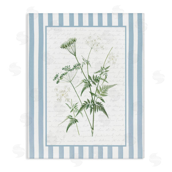 stupell industries Lettered and Lined | Vintage Herbs Blue Stripes