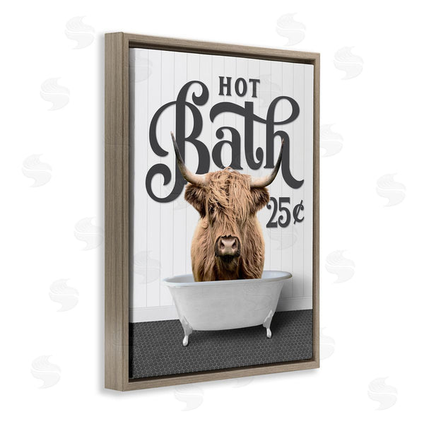 Stupell Industries Lettered And Lined | Vintage Highland Cow Bath Wall Art