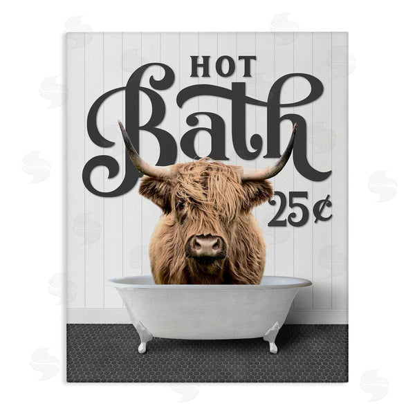 stupell industries Lettered and Lined | Vintage Highland Cow Bath Wall Art