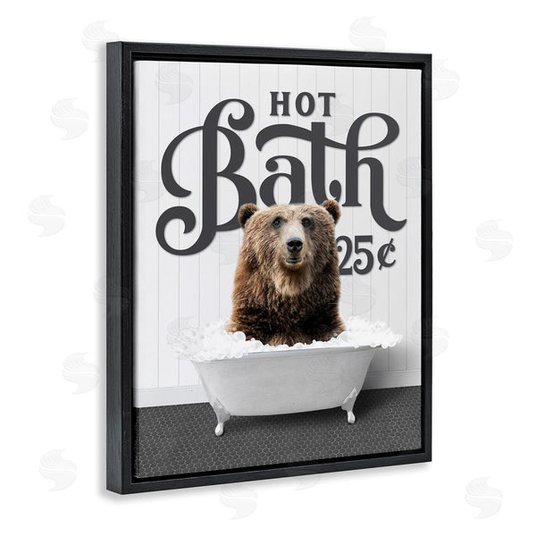Stupell Industries Lettered And Lined | Vintage Hot Bath Bear Wall Art