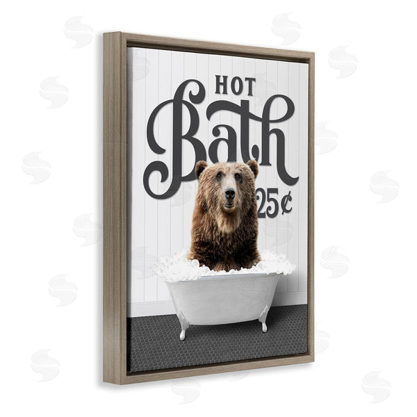 Stupell Industries Lettered And Lined | Vintage Hot Bath Bear Wall Art