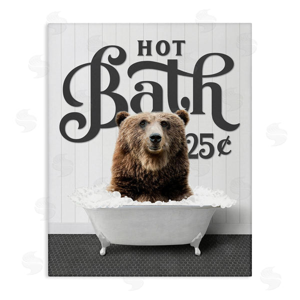 stupell industries Lettered and Lined | Vintage Hot Bath Bear Wall Art
