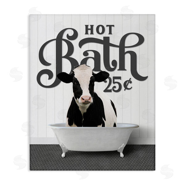 stupell industries Lettered and Lined | Vintage Hot Bath Cow Wall Art