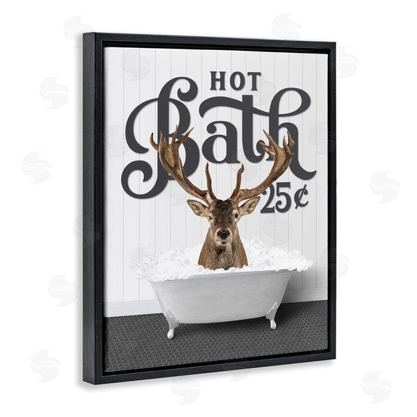 Stupell Industries Lettered And Lined | Vintage Hot Bath Deer Wall Art