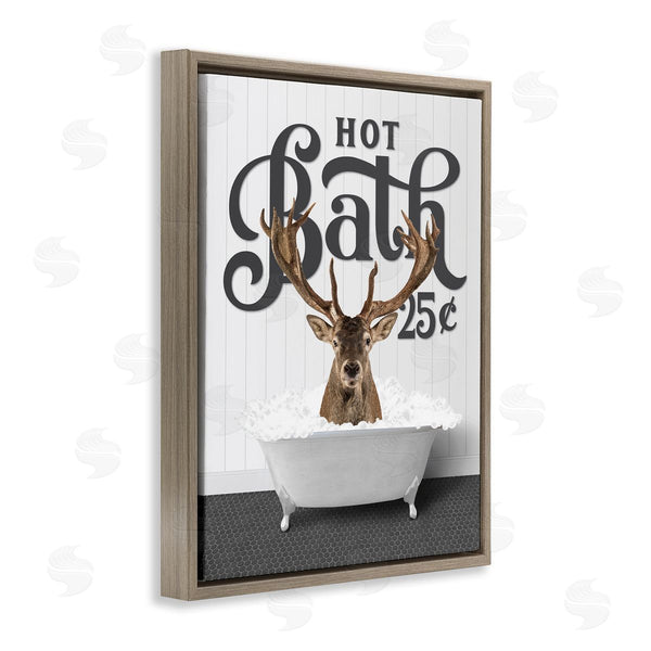 Stupell Industries Lettered And Lined | Vintage Hot Bath Deer Wall Art