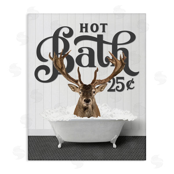 stupell industries Lettered and Lined | Vintage Hot Bath Deer Wall Art