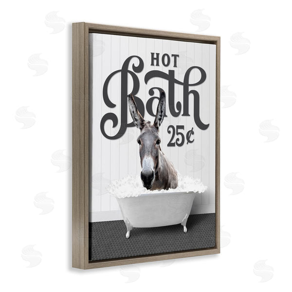Stupell Industries Lettered And Lined | Vintage Hot Bath Donkey Wall Art