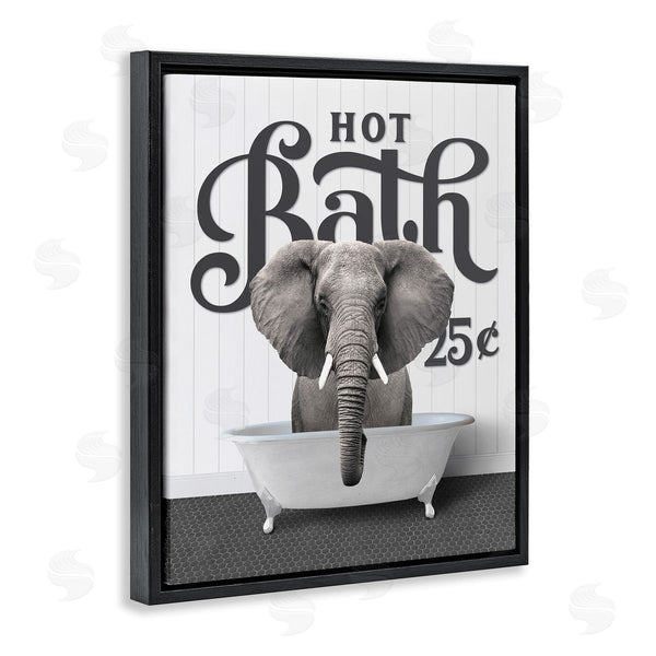 Stupell Industries Lettered And Lined | Vintage Hot Bath Elephant Wall Art