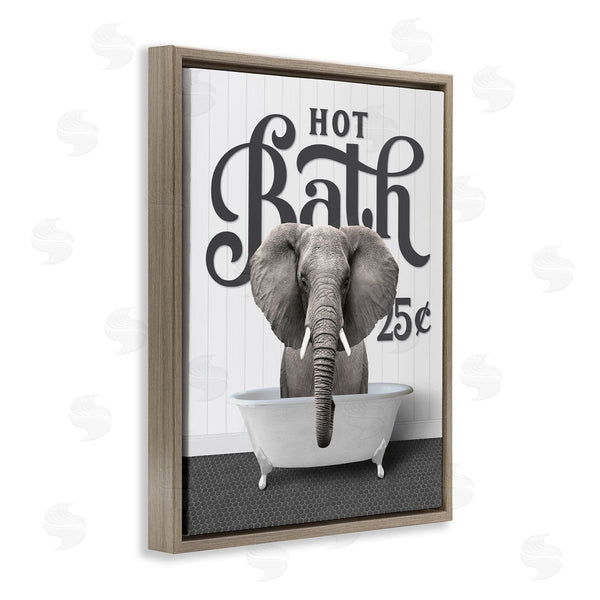 Stupell Industries Lettered And Lined | Vintage Hot Bath Elephant Wall Art