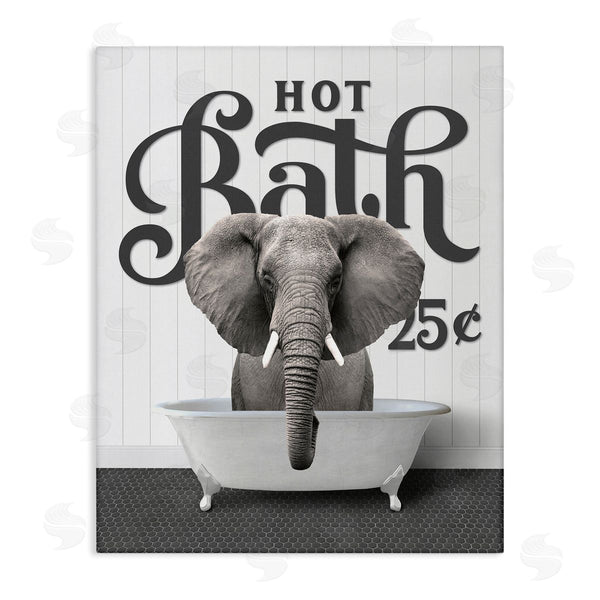 stupell industries Lettered and Lined | Vintage Hot Bath Elephant Wall Art