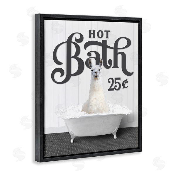 Stupell Industries Lettered And Lined | Vintage Hot Bath Llama Wall Art