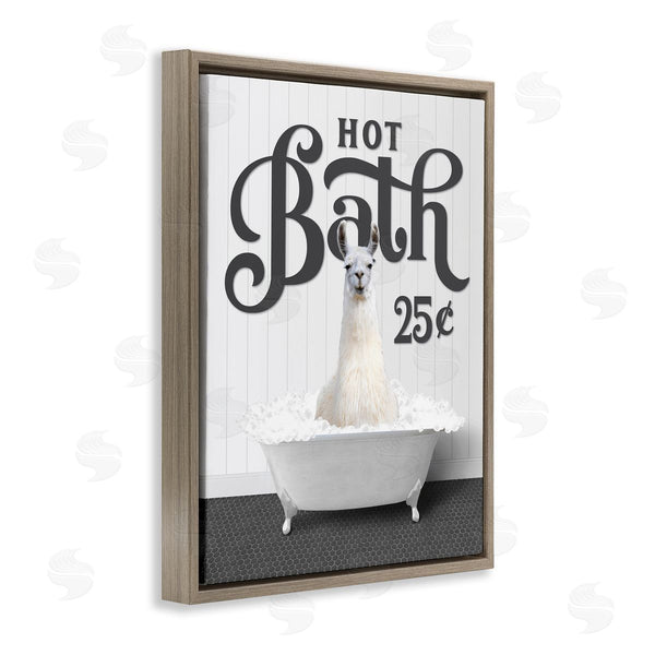Stupell Industries Lettered And Lined | Vintage Hot Bath Llama Wall Art