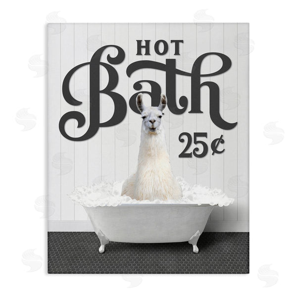 stupell industries Lettered and Lined | Vintage Hot Bath Llama Wall Art
