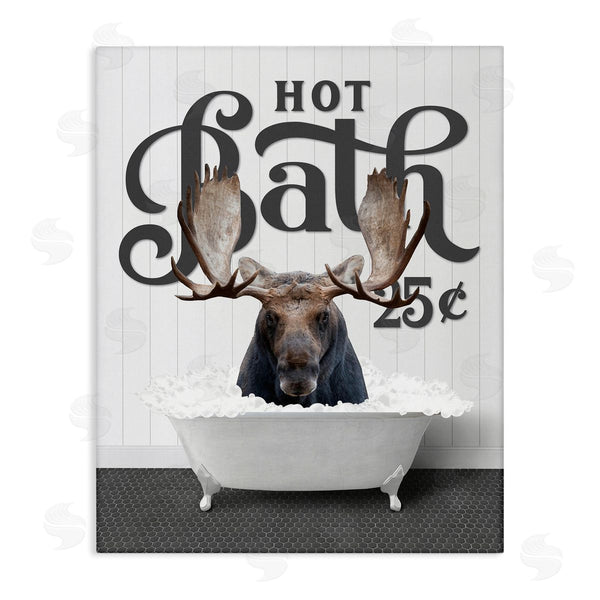 stupell industries Lettered and Lined | Vintage Hot Bath Moose Wall Art
