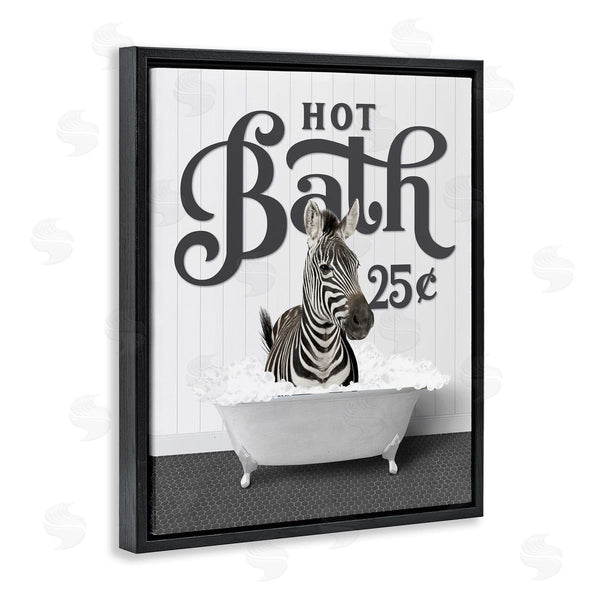 Stupell Industries Lettered And Lined | Vintage Hot Bath Zebra Wall Art