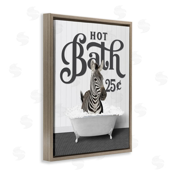 Stupell Industries Lettered And Lined | Vintage Hot Bath Zebra Wall Art